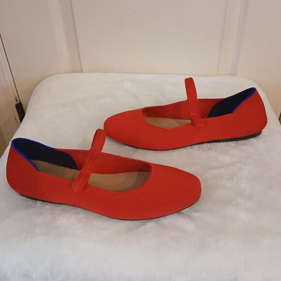 Lollipop Red Rothy's The Square Mary Jane ballet flats size 7.5 - Picture 3 of 7